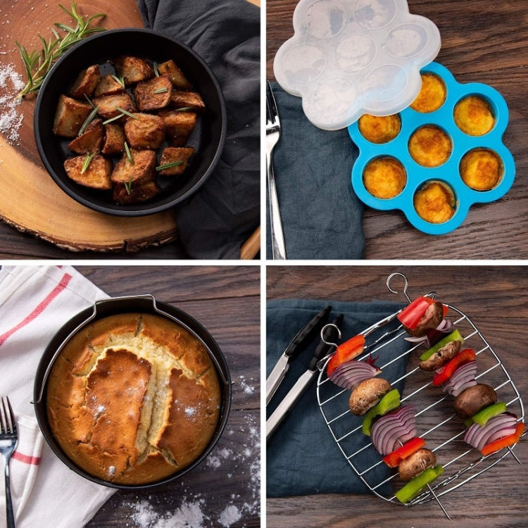 Set di accessori per la cottura della friggitrice ad aria in acciaio inossidabile, 6 PCS/Set 6 inch, 6 PCS/Set 7 inch, 6 PCS/Set 8 inch