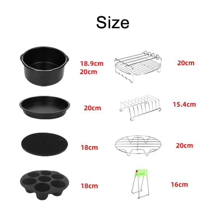 Set di accessori per la cottura della friggitrice ad aria da 13 pezzi / set da 8 pollici, 13 PCS/Set