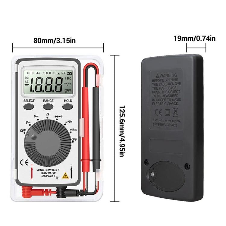 ANENG AN-101 Mini multimetro di tensione e corrente con display digitale ultrasottile