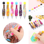 5 penne per pittura con diamanti 5D stile bowling, penna per trapano a punta singola, Pink, Black, Rose Red, Blue, Orange, Yellow