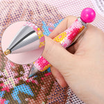 5 penne per pittura con diamanti 5D stile bowling, penna per trapano a punta singola, Pink, Black, Rose Red, Blue, Orange, Yellow