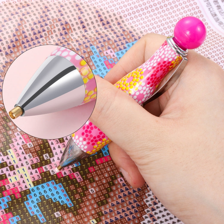 5 penne per pittura con diamanti 5D stile bowling, penna per trapano a punta singola, Pink, Black, Rose Red, Blue, Orange, Yellow