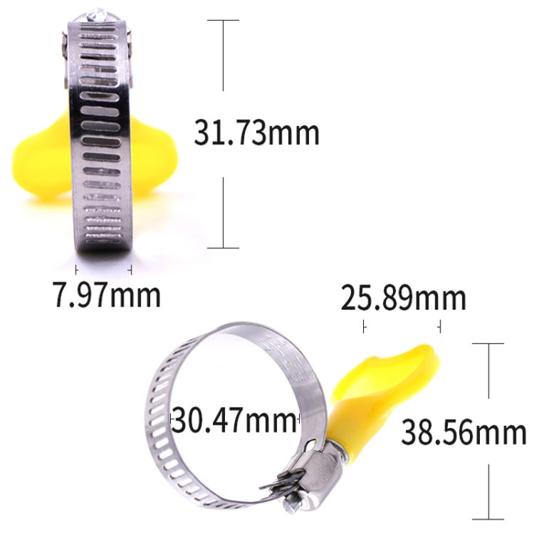 Morsetto per tubo dell'acqua con fibbia a morsetto in acciaio inossidabile con manico in plastica da 50 pezzi, Plastic Pipe Clamp