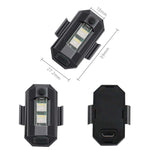 Luce di avvertimento per giro notturno in bicicletta Luce per aeroplano per moto UAV Luce notturna di ricarica USB, 3 Colors