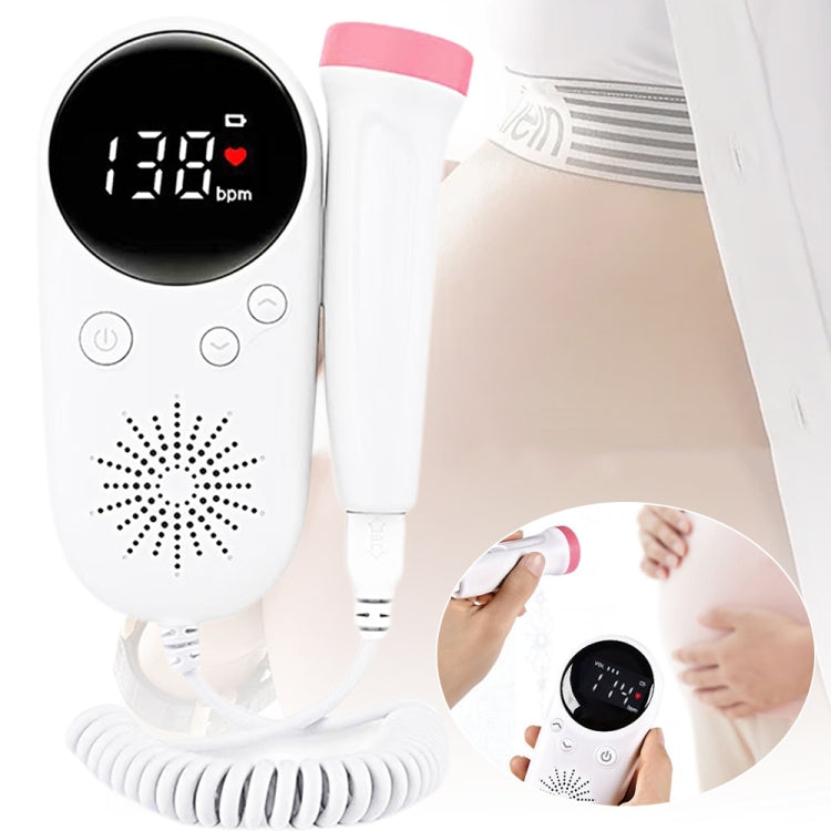 W8-25 Doppler della frequenza cardiaca fetale Monitor del battito cardiaco domestico alimentato a batteria