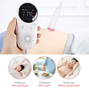 W8-25 Doppler della frequenza cardiaca fetale Monitor del battito cardiaco domestico alimentato a batteria