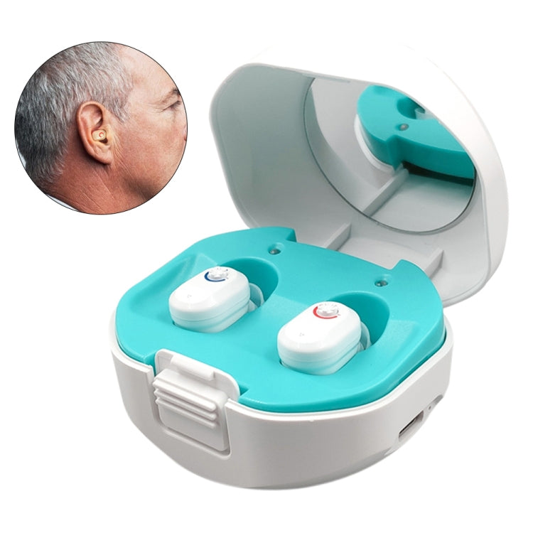 TWS On-Ear Sound Amplifier Apparecchio acustico con vano di ricarica, White, Black, Skin Color