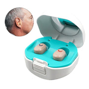TWS On-Ear Sound Amplifier Apparecchio acustico con vano di ricarica, White, Black, Skin Color
