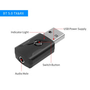 2 PCS 5.0 Trasmettitore Bluetooth Ricevitore AUX Adattatore audio per computer a doppia uscita USB, M136