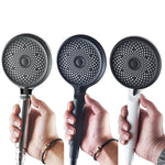 Ugello per doccia sovralimentato in silicone portatile domestico, stile:, White, Black, Silver, White+Soft Tube+Space Aluminum Seat, Black+Soft Tube+Space Aluminum Seat, Silver+Soft Tube+Space Aluminum Seat
