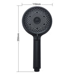 Ugello per doccia sovralimentato in silicone portatile domestico, stile:, White, Black, Silver, White+Soft Tube+Space Aluminum Seat, Black+Soft Tube+Space Aluminum Seat, Silver+Soft Tube+Space Aluminum Seat