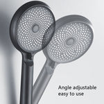 Ugello per doccia sovralimentato in silicone portatile domestico, stile:, White, Black, Silver, White+Soft Tube+Space Aluminum Seat, Black+Soft Tube+Space Aluminum Seat, Silver+Soft Tube+Space Aluminum Seat