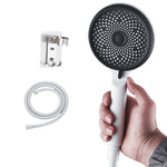 Ugello per doccia sovralimentato in silicone portatile domestico, stile:, White, Black, Silver, White+Soft Tube+Space Aluminum Seat, Black+Soft Tube+Space Aluminum Seat, Silver+Soft Tube+Space Aluminum Seat