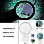 Lente d'ingrandimento da tavolo 3-45X con luce LED