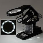 Lente d'ingrandimento da tavolo 3-45X con luce LED