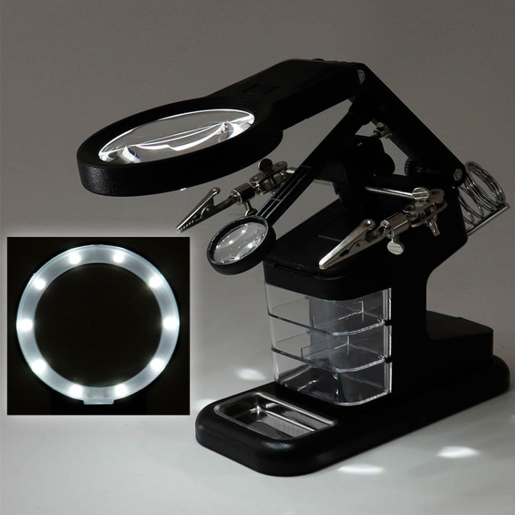 Lente d'ingrandimento da tavolo 3-45X con luce LED