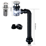 Tubo dell'acqua per lavabo deodorante per uso domestico, stile:, A Black Flap With Basket and Overflow, B White Flap With Basket and Overflow, C Black Flap No Basket With Overflow, D White Flap No Basket With Overflow                                   ...