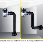 Tubo dell'acqua per lavabo deodorante per uso domestico, stile:, A Black Flap With Basket and Overflow, B White Flap With Basket and Overflow, C Black Flap No Basket With Overflow, D White Flap No Basket With Overflow                                   ...