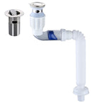 Tubo dell'acqua per lavabo deodorante per uso domestico, stile:, A Black Flap With Basket and Overflow, B White Flap With Basket and Overflow, C Black Flap No Basket With Overflow, D White Flap No Basket With Overflow                                   ...