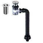 Tubo dell'acqua per lavabo deodorante per uso domestico, stile:, A Black Flap With Basket and Overflow, B White Flap With Basket and Overflow, C Black Flap No Basket With Overflow, D White Flap No Basket With Overflow                                   ...