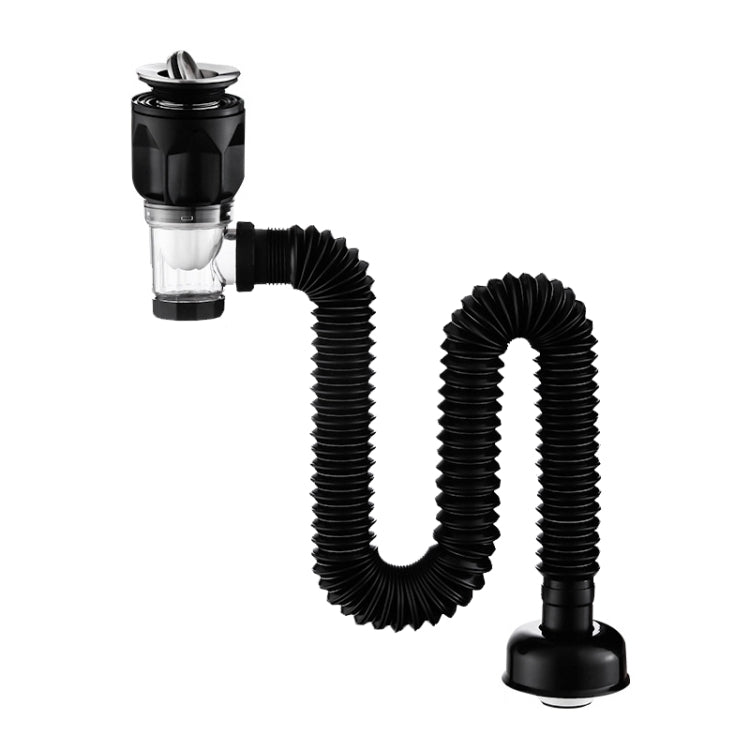 Tubo dell'acqua per lavabo deodorante per uso domestico, stile:, A Black Flap With Basket and Overflow, B White Flap With Basket and Overflow, C Black Flap No Basket With Overflow, D White Flap No Basket With Overflow                                   ...