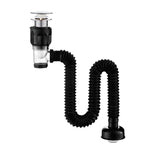 Tubo dell'acqua per lavabo deodorante per uso domestico, stile:, A Black Flap With Basket and Overflow, B White Flap With Basket and Overflow, C Black Flap No Basket With Overflow, D White Flap No Basket With Overflow                                   ...