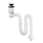Tubo dell'acqua per lavabo deodorante per uso domestico, stile:, A Black Flap With Basket and Overflow, B White Flap With Basket and Overflow, C Black Flap No Basket With Overflow, D White Flap No Basket With Overflow                                   ...