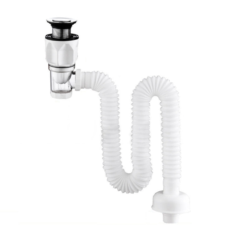 Tubo dell'acqua per lavabo deodorante per uso domestico, stile:, A Black Flap With Basket and Overflow, B White Flap With Basket and Overflow, C Black Flap No Basket With Overflow, D White Flap No Basket With Overflow                                   ...