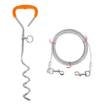Bullone di fissaggio per chiodi a terra in acciaio inossidabile con guinzaglio per animali domestici all'aperto, specifica:, Upgrade + Wire Rope, Classic + Wire Rope