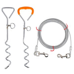 Bullone di fissaggio per chiodi a terra in acciaio inossidabile con guinzaglio per animali domestici all'aperto, specifica:, Upgrade + Wire Rope, Classic + Wire Rope