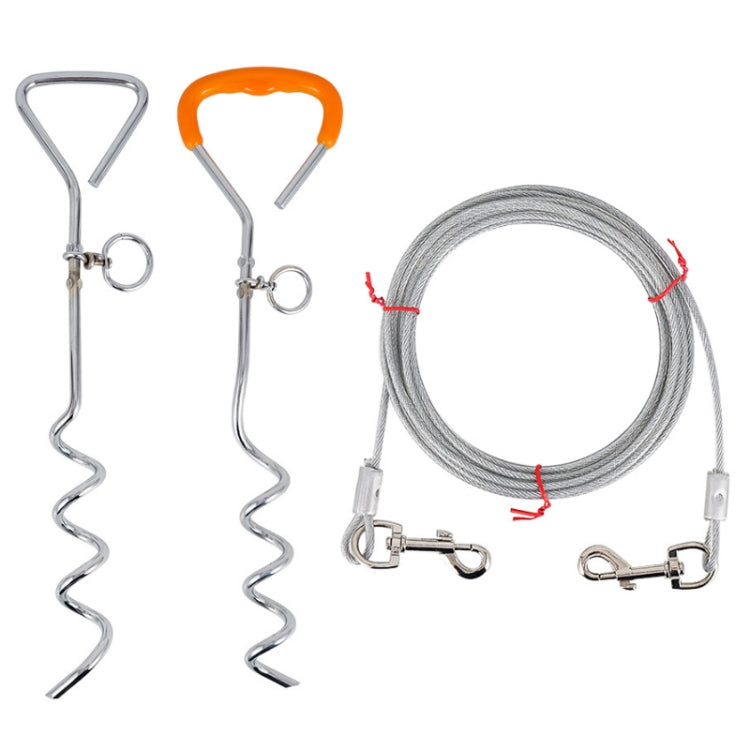 Bullone di fissaggio per chiodi a terra in acciaio inossidabile con guinzaglio per animali domestici all'aperto, specifica:, Upgrade + Wire Rope, Classic + Wire Rope