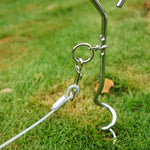Bullone di fissaggio per chiodi a terra in acciaio inossidabile con guinzaglio per animali domestici all'aperto, specifica:, Upgrade + Wire Rope, Classic + Wire Rope