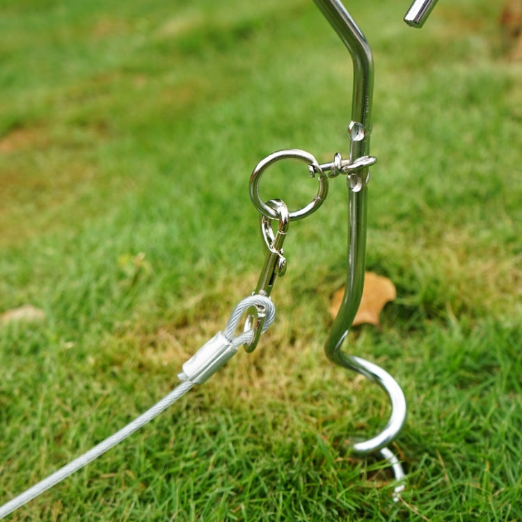 Bullone di fissaggio per chiodi a terra in acciaio inossidabile con guinzaglio per animali domestici all'aperto, specifica:, Upgrade + Wire Rope, Classic + Wire Rope