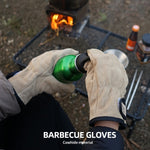 CLS Outdoor Cookout Barbecue Guanti protettivi in pelle bovina resistenti al calore