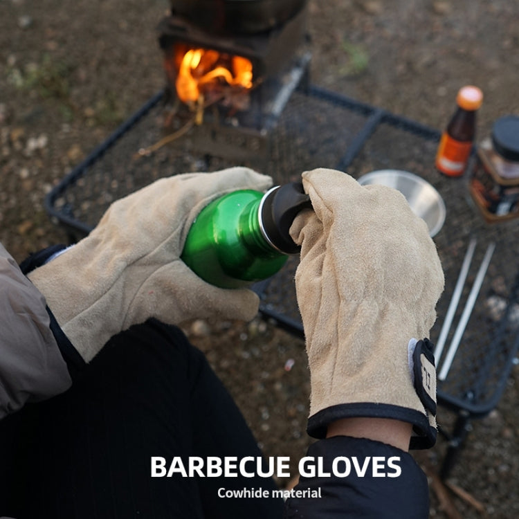 CLS Outdoor Cookout Barbecue Guanti protettivi in pelle bovina resistenti al calore