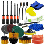26 PCS / Set Car Beauty Car Wash Detail Brush Spazzola per trapano elettrico Spazzola per presa, 26 PCS / Set Yellow, 26 PCS / Set Red