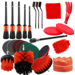 26 PCS / Set Car Beauty Car Wash Detail Brush Spazzola per trapano elettrico Spazzola per presa, 26 PCS / Set Yellow, 26 PCS / Set Red