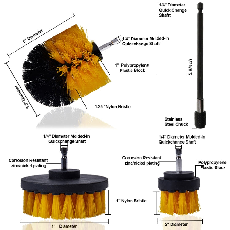 26 PCS / Set Car Beauty Car Wash Detail Brush Spazzola per trapano elettrico Spazzola per presa, 26 PCS / Set Yellow, 26 PCS / Set Red