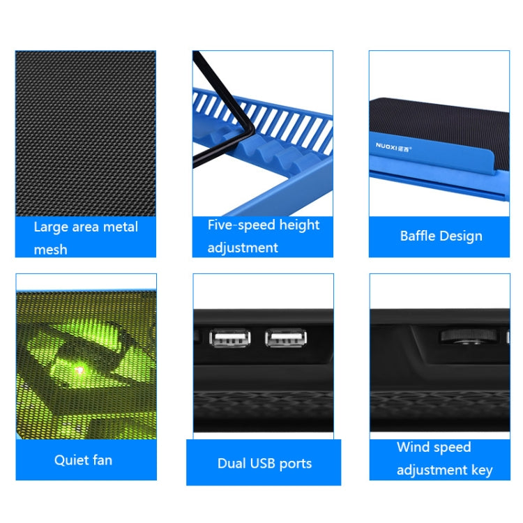 Base di raffreddamento per laptop in rete metallica NUOXI H8, H8 6-Fans