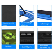 Base di raffreddamento per laptop in rete metallica NUOXI H8, H8 6-Fans