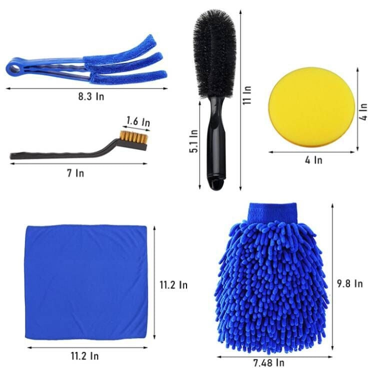 Spazzola per la pulizia dell'auto Spazzola per utensili per autolavaggio in spugna di cera, 15 PCS / Set