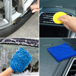 Spazzola per la pulizia dell'auto Spazzola per utensili per autolavaggio in spugna di cera, 15 PCS / Set