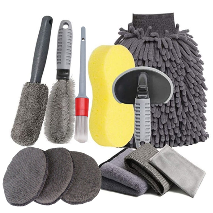 Spazzola per attrezzi per autolavaggio Spazzola per pneumatici per auto Spazzola per ruote a doppio filo, 12 PCS / Set Gray