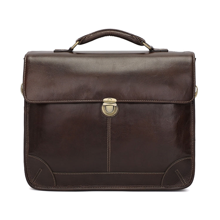Borsa per laptop multifunzionale da uomo in pelle di vacchetta retrò per computer da 15,6 pollici