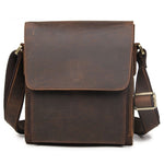 Borsa a tracolla da uomo vintage in pelle di cavallo pazzo, Black, Brown, Dark Brown, Brown Yellow