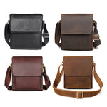 Borsa a tracolla da uomo vintage in pelle di cavallo pazzo, Black, Brown, Dark Brown, Brown Yellow