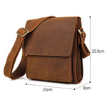 Borsa a tracolla da uomo vintage in pelle di cavallo pazzo, Black, Brown, Dark Brown, Brown Yellow