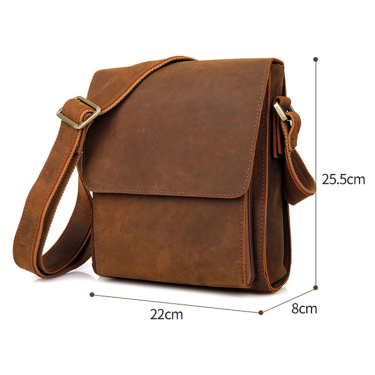 Borsa a tracolla da uomo vintage in pelle di cavallo pazzo, Black, Brown, Dark Brown, Brown Yellow