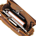 Borsa a tracolla da uomo vintage in pelle di cavallo pazzo, Black, Brown, Dark Brown, Brown Yellow
