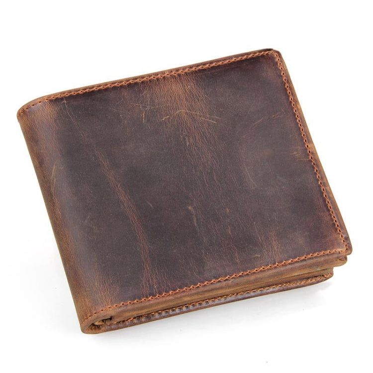Portafoglio corto da uomo in pelle vacchetta Dark Brown